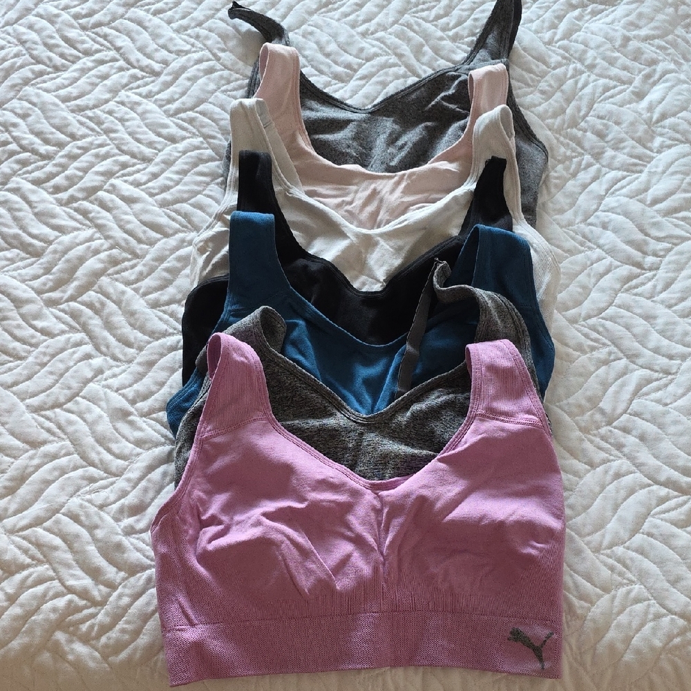 Puma Women's Sports Bra Set - Pink, Blue, Gray 7 Total